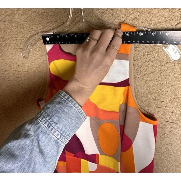 Trina Turk Mini Dress Women Yellow Orange Mod Sleeveless Sz 2 Scooby Doo Costume - Picture 11 of 15